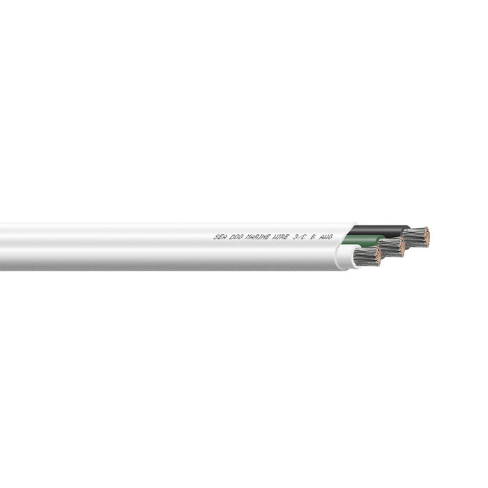 Sea-Dog 6/3 AWG Flat Triplex Wire - White/Green/Black - 100' [8006302]