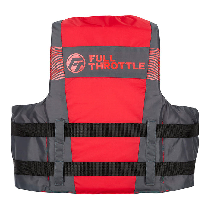 Full Throttle Adult Nylon Life Jacket - 4X/7X - Black/Red [112200-100-110-26]