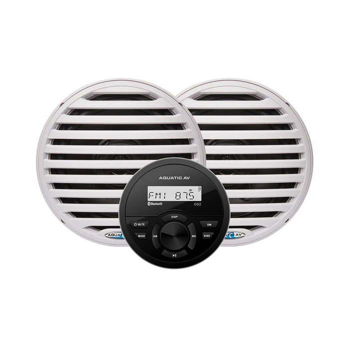 Aquatic AV GS2 Gauge Stereo  Pair of EC651 6.5" White Speakers [CK303]