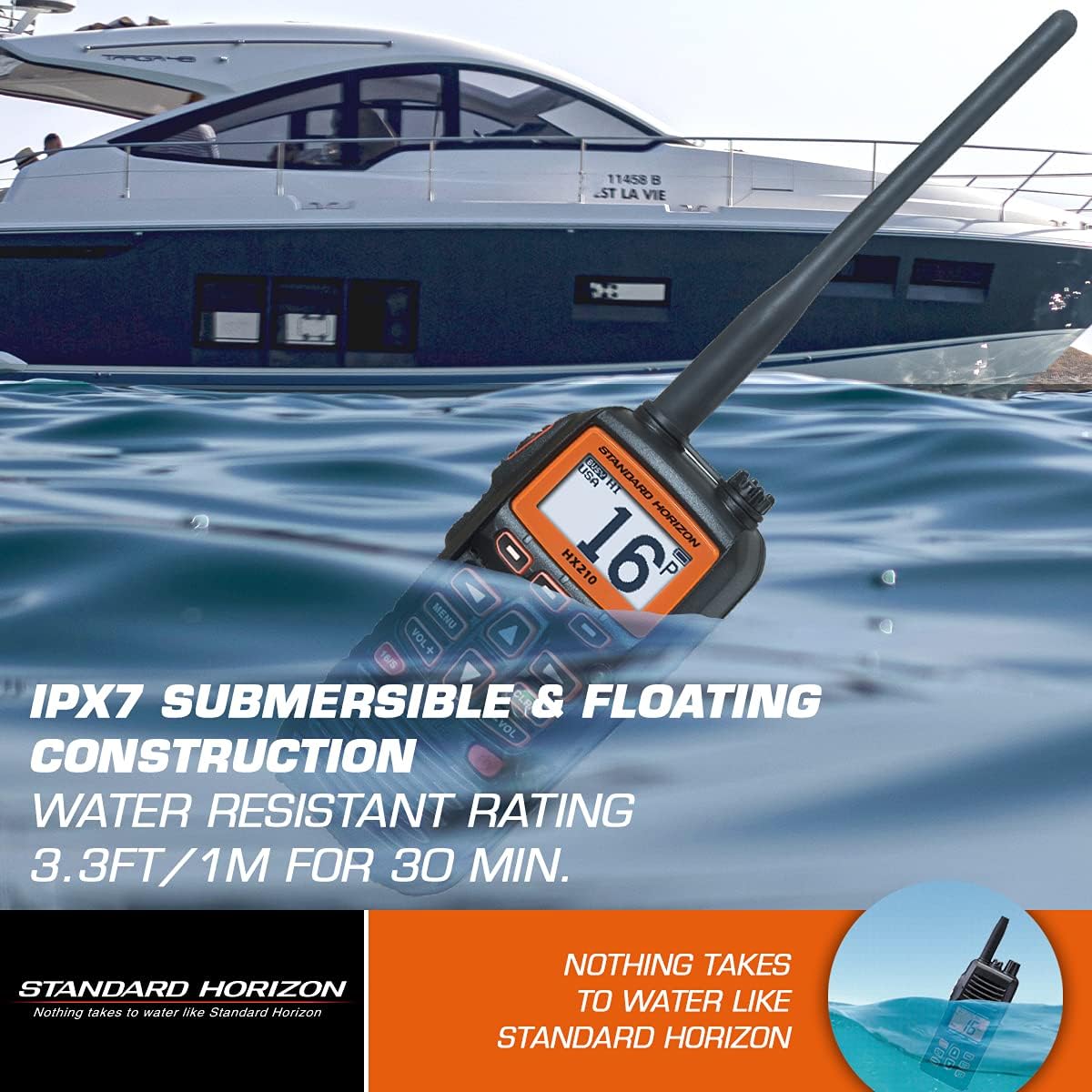 Standard Horizon HX210 6W Floating Handheld Marine VHF Transceiver [HX