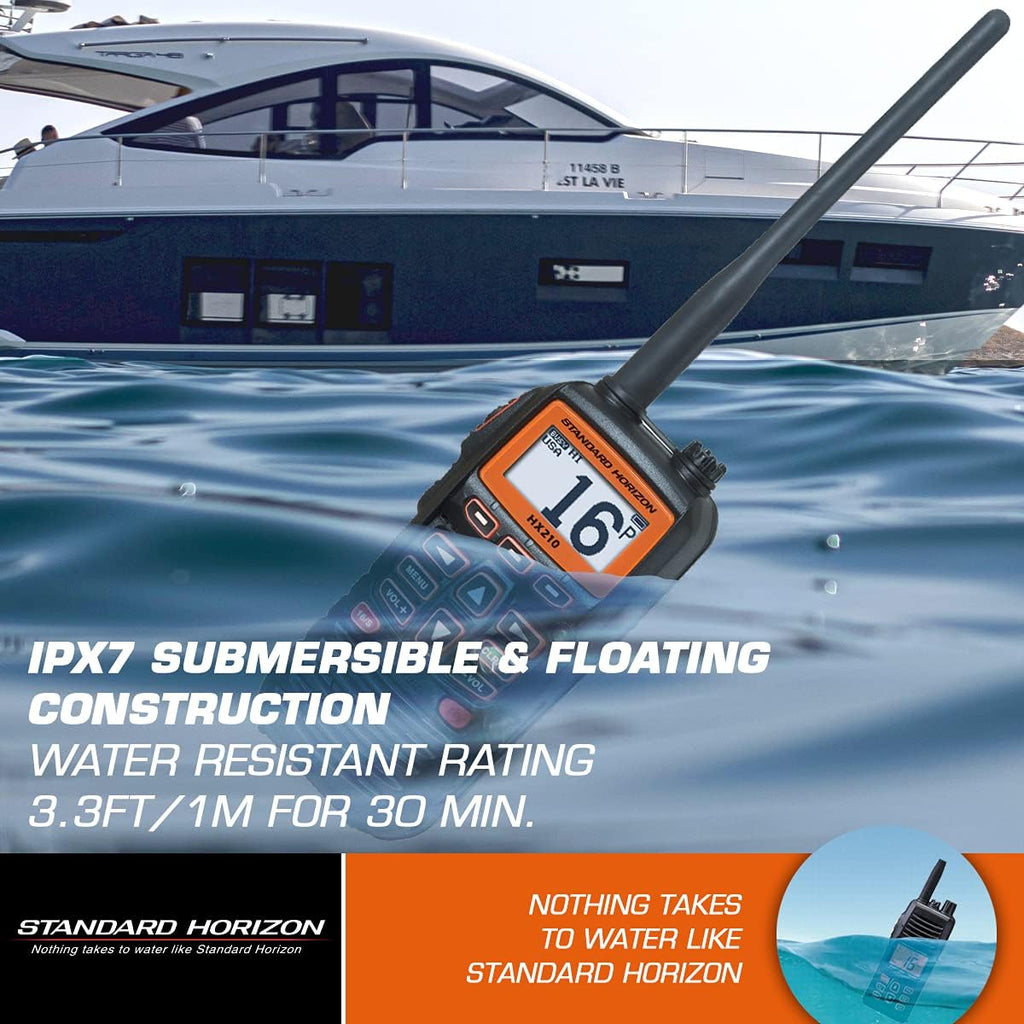 Standard Horizon HX210 6W Floating Handheld Marine VHF Transceiver [HX