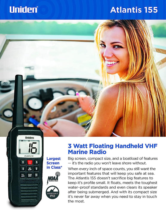 Uniden Atlantis 155 Handheld Two-Way VHF Floating Marine Radio [ATLANTIS 155]