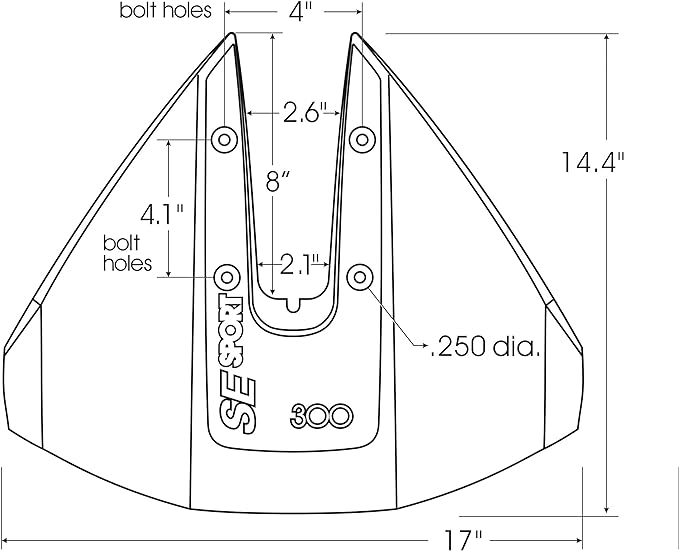 SE Sport 300 White Hydrofoil, fits 35 hp - 300 hp