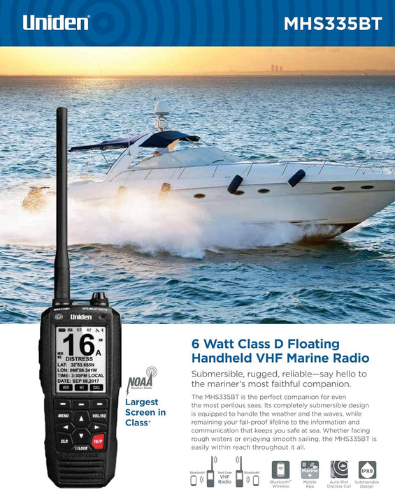 Uniden MHS335BT Handheld VHF Radio w/GPS  Bluetooth [MHS335BT]