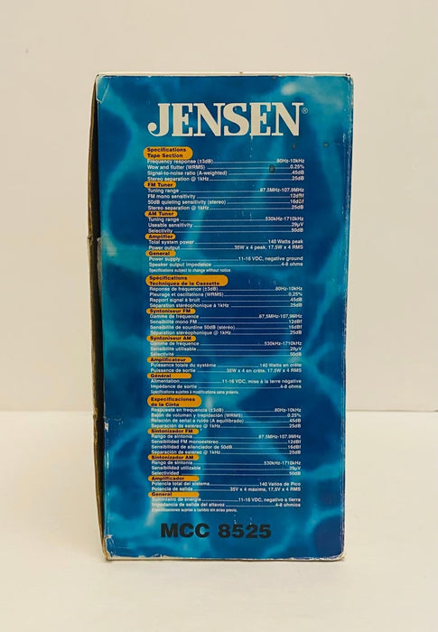 Jensen MCC8525 Car Marine Stereo Pullout Cassette AM/FM 4-way AUX CD-IN
