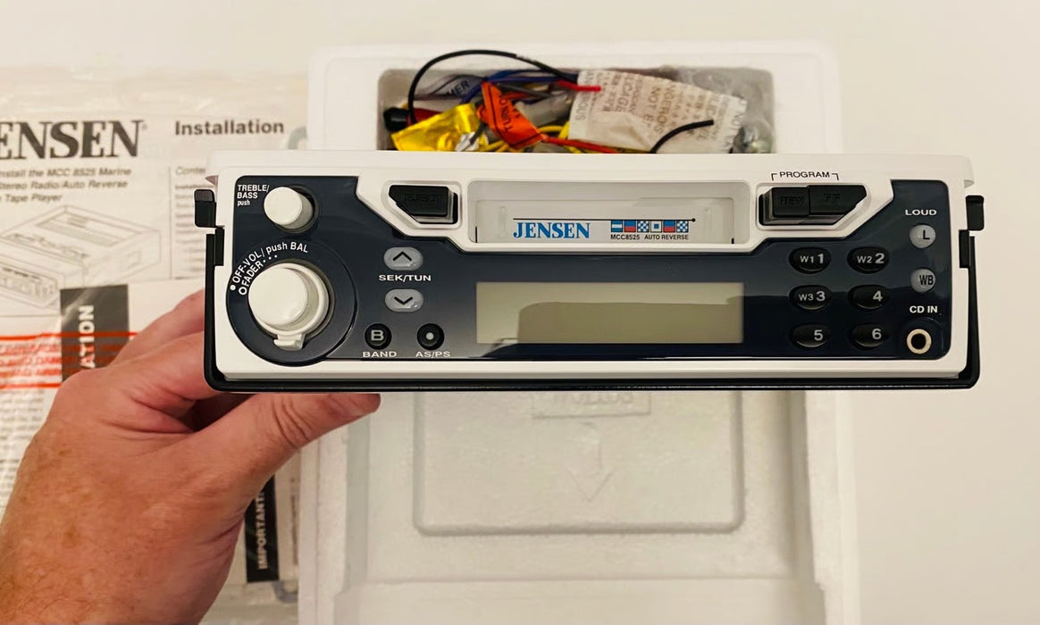 Jensen MCC8525 Car Marine Stereo Pullout Cassette AM/FM 4-way AUX CD-IN