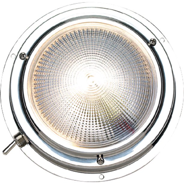 Seachoice 06621 Polished Stainless Steel Bright White Dome Light 4"
