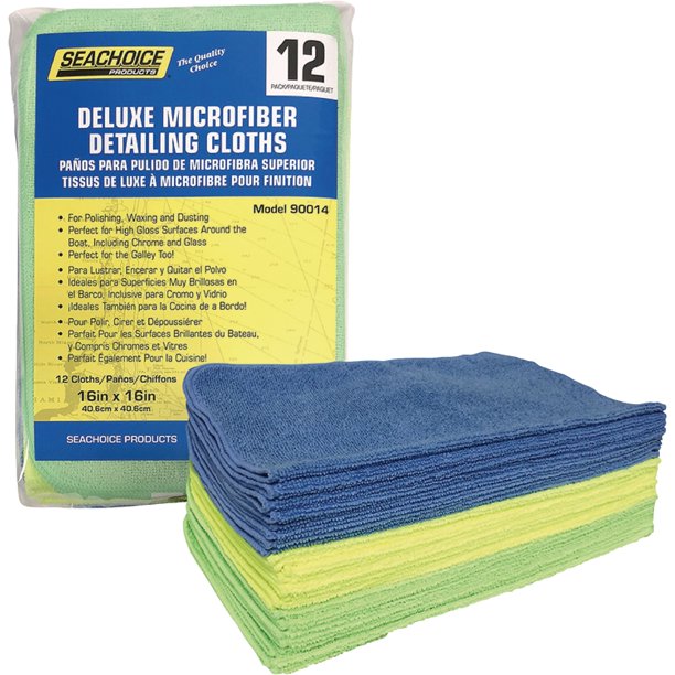 Seachoice 90014 Deluxe Microfiber Detailing Cloths, 12-ct. Pack