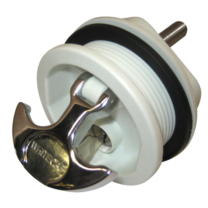 Whitecap T-Handle Latch - Chrome Plated Zamac/White Nylon - Locking - Freshwater Use Only [S-0226WC]