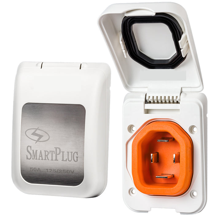 SmartPlug 50 AMP Male Non-Metallic Inlet Cover - White [BM50PW]