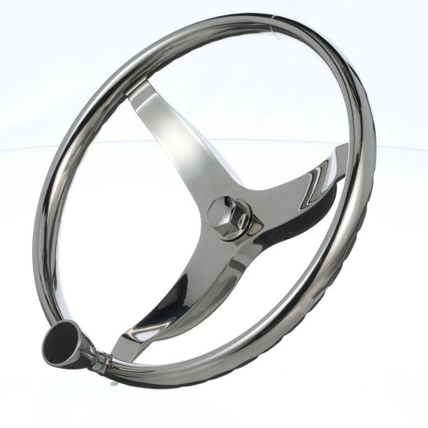 Seachoice 28481 3 Spoke Sports Steering Wheel With Turning Knob