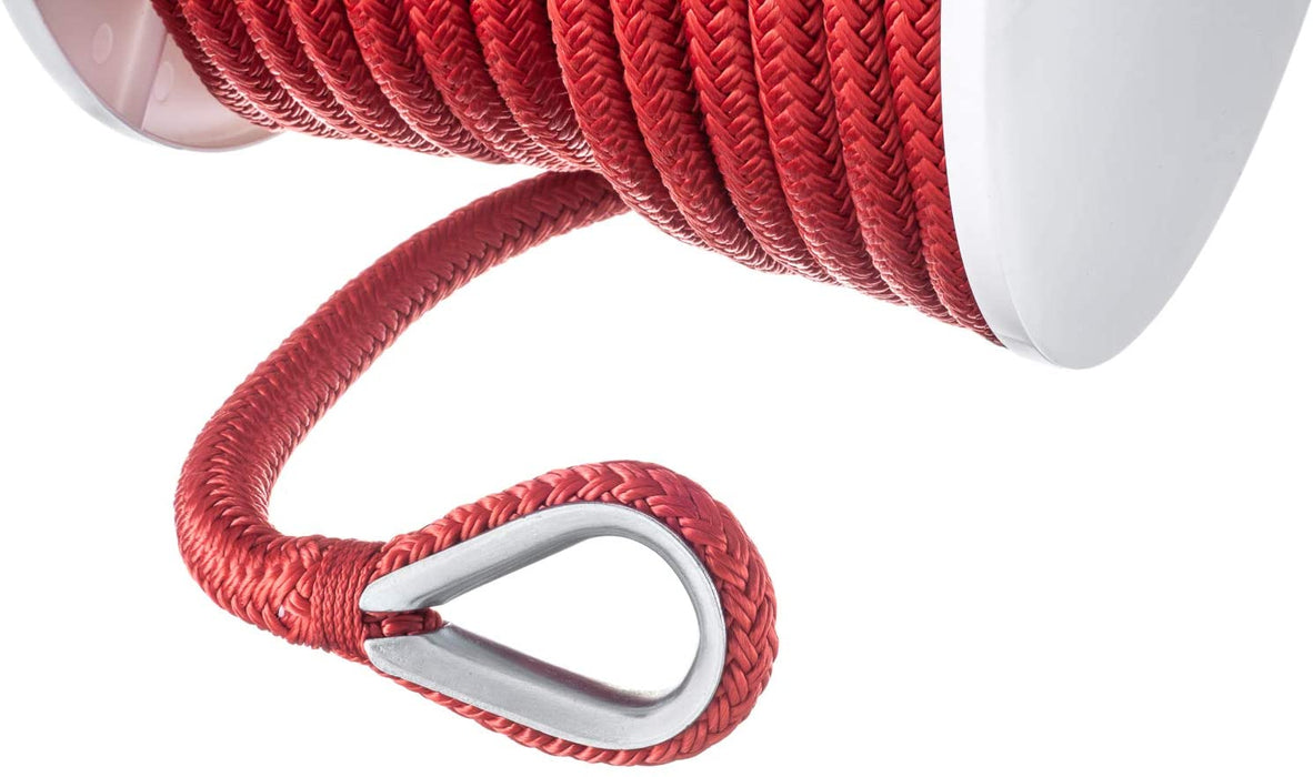 Seachoice 42261 Double-Braid Nylon Anchor Line – Red – 1/2 Inch x 150 Feet