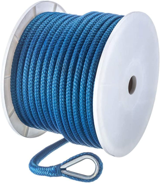 Seachoice 42251 Double-Braid Nylon Anchor Line – Blue – 1/2 Inch x 150 Feet