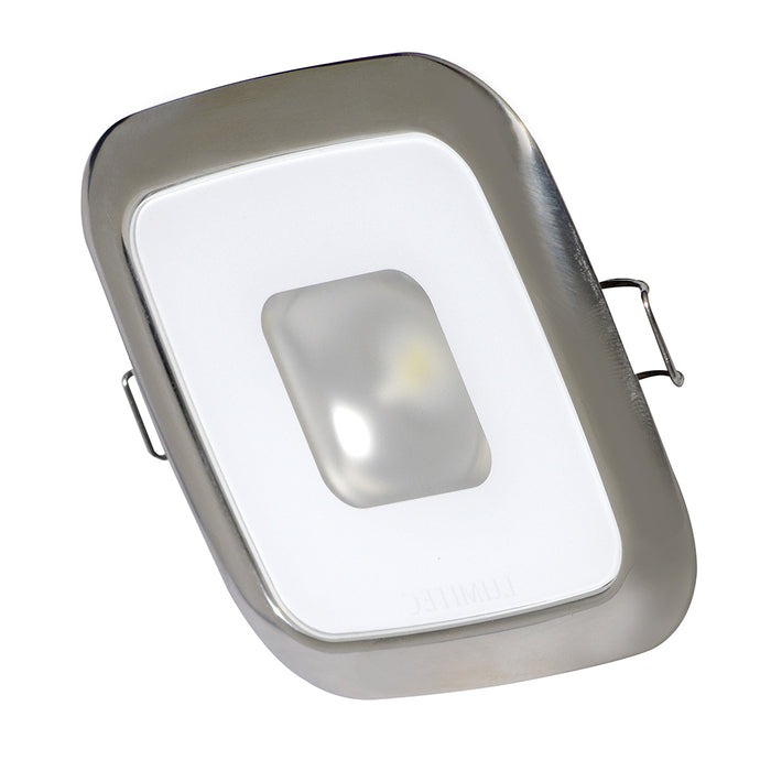 Lumitec Square Mirage Down Light - White Dimming, Red/Blue Non-Dimming - Polished Bezel [116118]