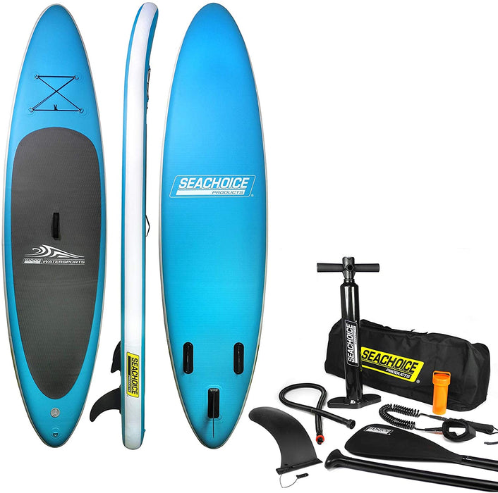 SEACHOICE 86941 Inflatable Stand-Up Paddle Board Kit - Includes Dual-Action Pump with Pressure Gauge, Ankle Leash & Carry-Bag