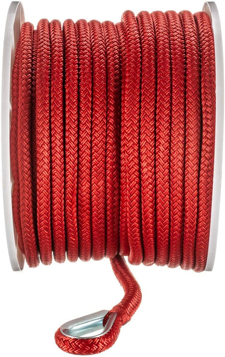 Seachoice 42261 Double-Braid Nylon Anchor Line – Red – 1/2 Inch x 150 Feet