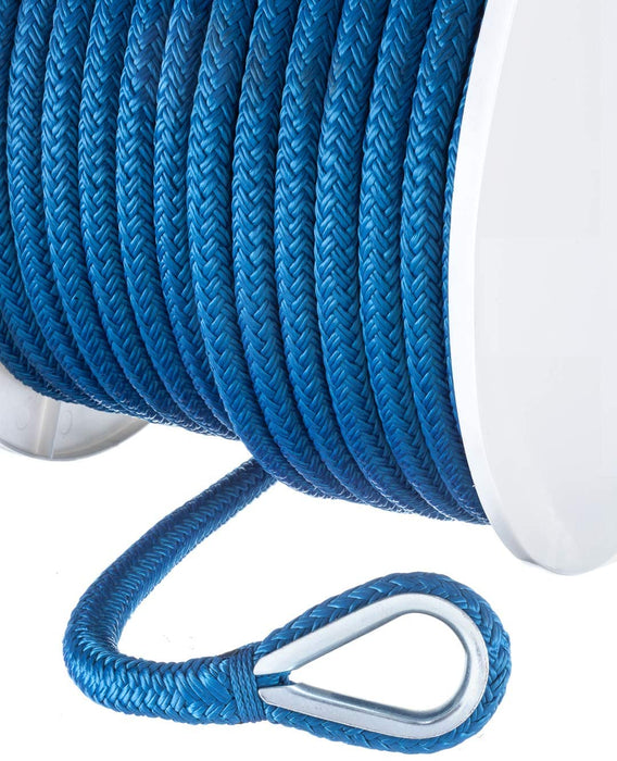 Seachoice 42251 Double-Braid Nylon Anchor Line – Blue – 1/2 Inch x 150 Feet