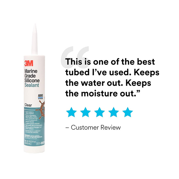 3M Marine 08029 Grade Silicone Sealant Clear
