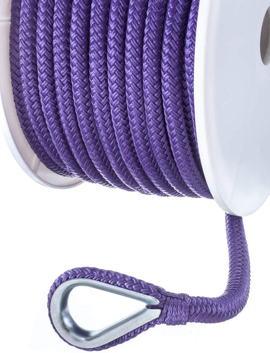 Seachoice 42231 Double-Braid Nylon Anchor Line – Purple – 3/8 Inch x 100 Feet