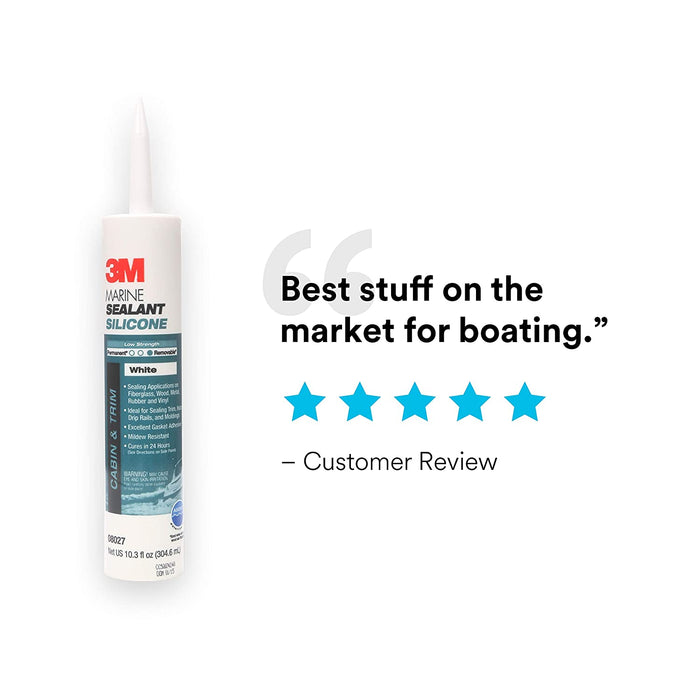 3M Marine 08027 Grade Silicone Sealant White