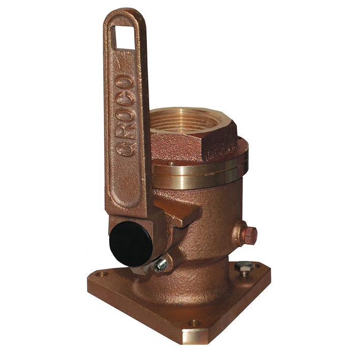 GROCO 1" Bronze Flanged Full Flow Seacock [BV-1000]