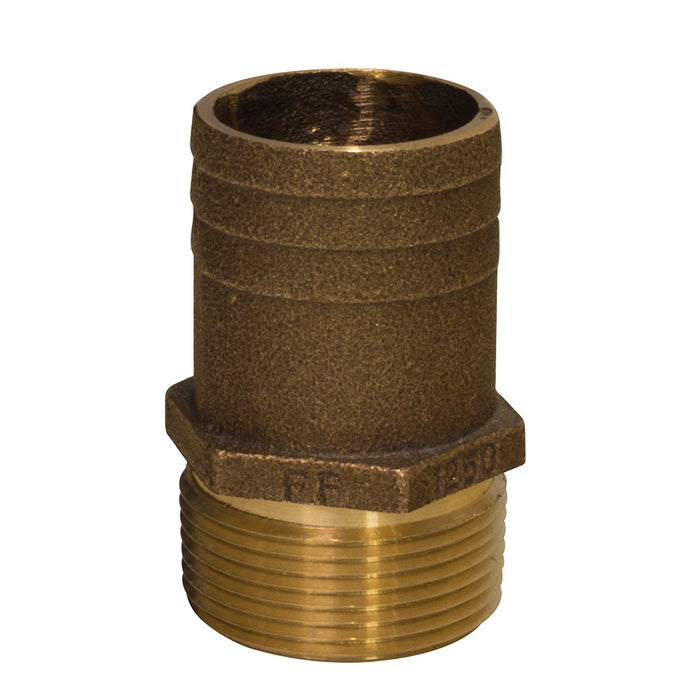 GROCO 3/4" NPT x 1" Bronze Full Flow Pipe to Hose Straight Fitting [FF-750]