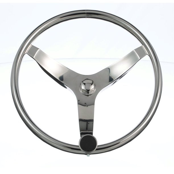 Seachoice 28481 3 Spoke Sports Steering Wheel With Turning Knob