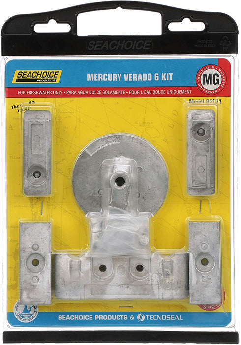 Seachoice 95131 Mercury Verado 6 Anode Kit, Magnesium