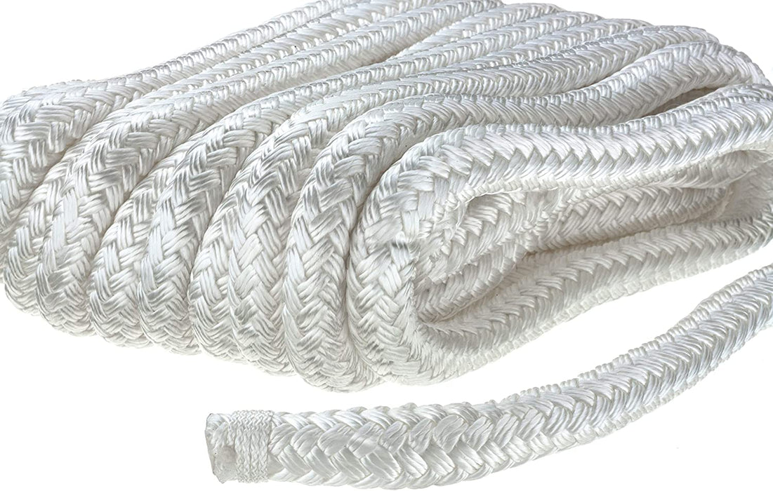 Seachoice 40091 Double Braid Nylon Dock Line with Eye Splice 3/8"X15'