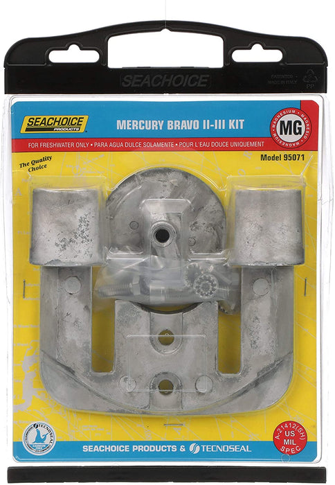 Seachoice 95071 Mercury Bravo II-III Anode Kit, Magnesium