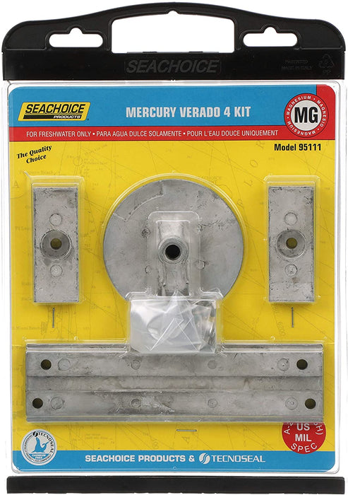 Seachoice 95111 Mercury Verado 4 Anode Kit, Magnesium
