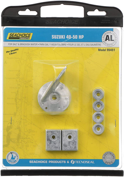 Seachoice 95451 Suzuki Anode Kit, Aluminum, Fits 40-50 HP Engines