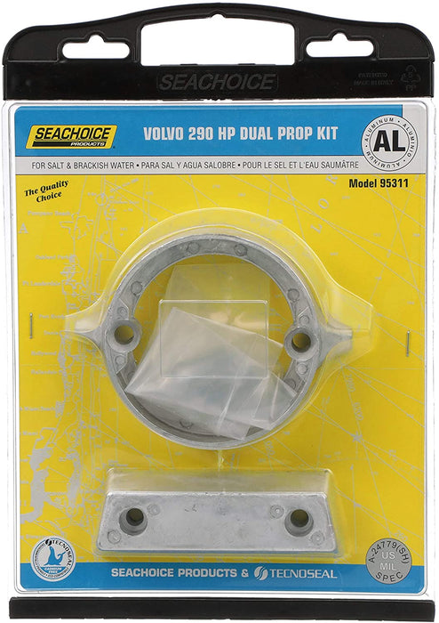 Seachoice 95311 Volvo Anode Kit, Aluminum, Fits 290-HP Dual Prop Engines