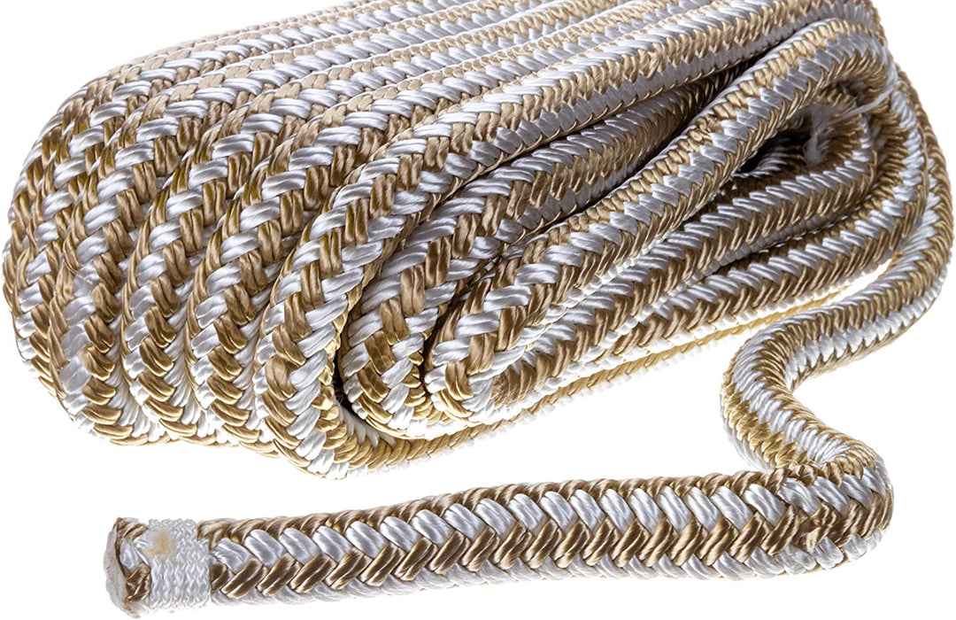 Seachoice 40021 Double Braid Nylon Dock Line with Eye Splice 3/8"X25'