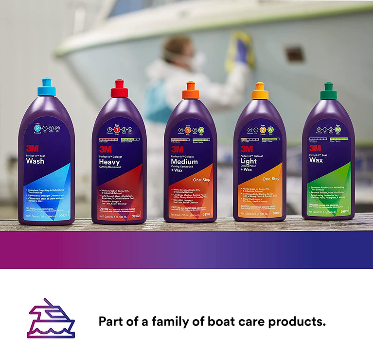 3M Perfect-It Gelcoat Heavy Cutting Compound, 36103, 1 Gallon, Fiberglass Oxidation Remover for Boats and RVs
