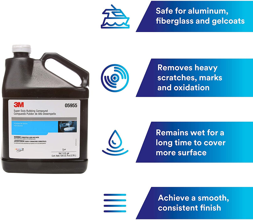 3M Super Duty Rubbing Compound, 05955, 1 Gal