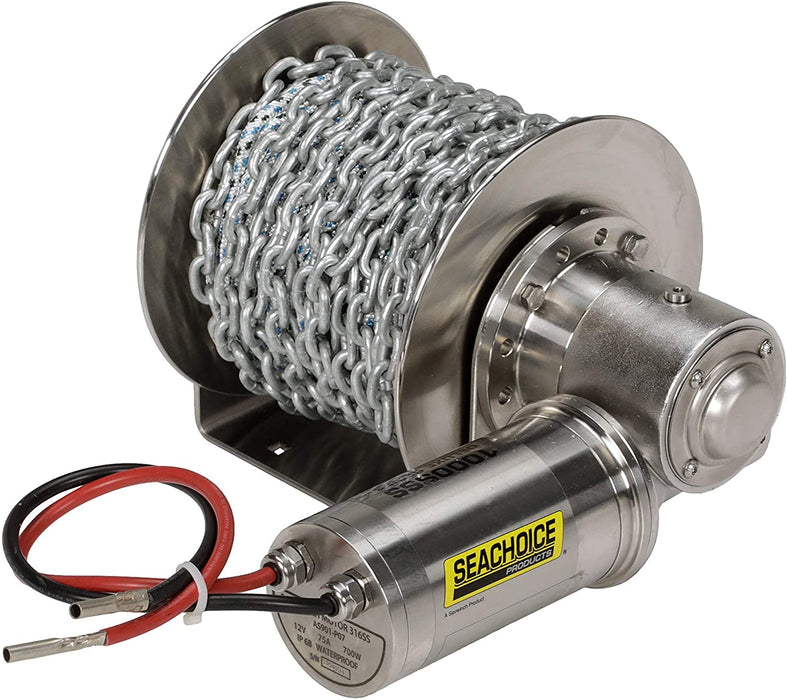 Seachoice 53721 Deluxe Stainless Steel Drum Winch Kit 1000 Series for Boats up to 23'