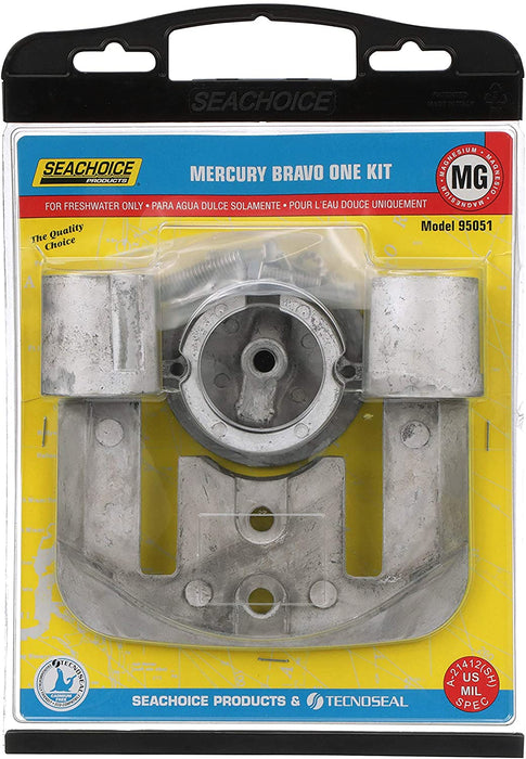 Seachoice 95051 Mercury Bravo One Anode Kit, Magnesium