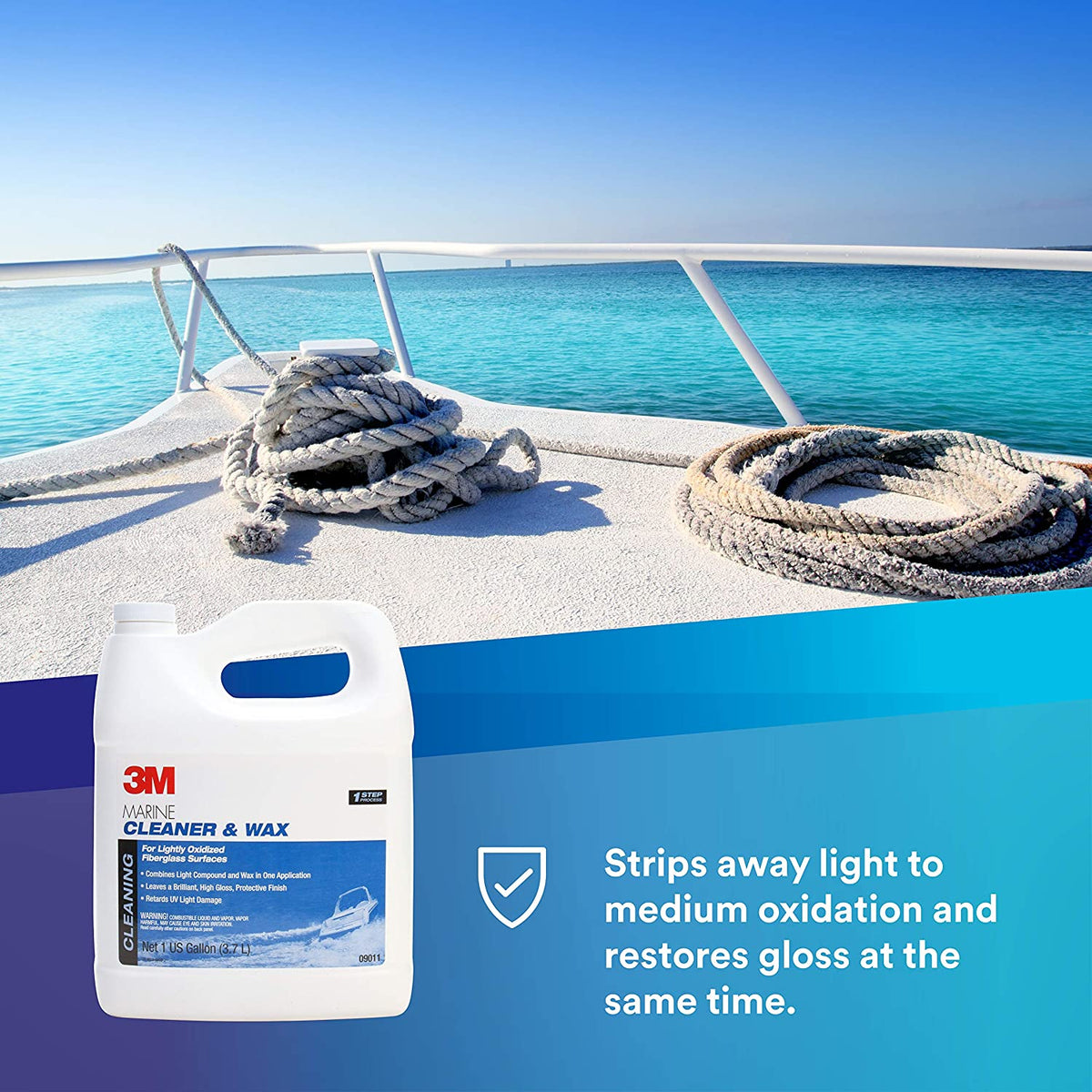 3M Marine Cleaner & Wax (09011) For Boats and RVs 1 Gallon