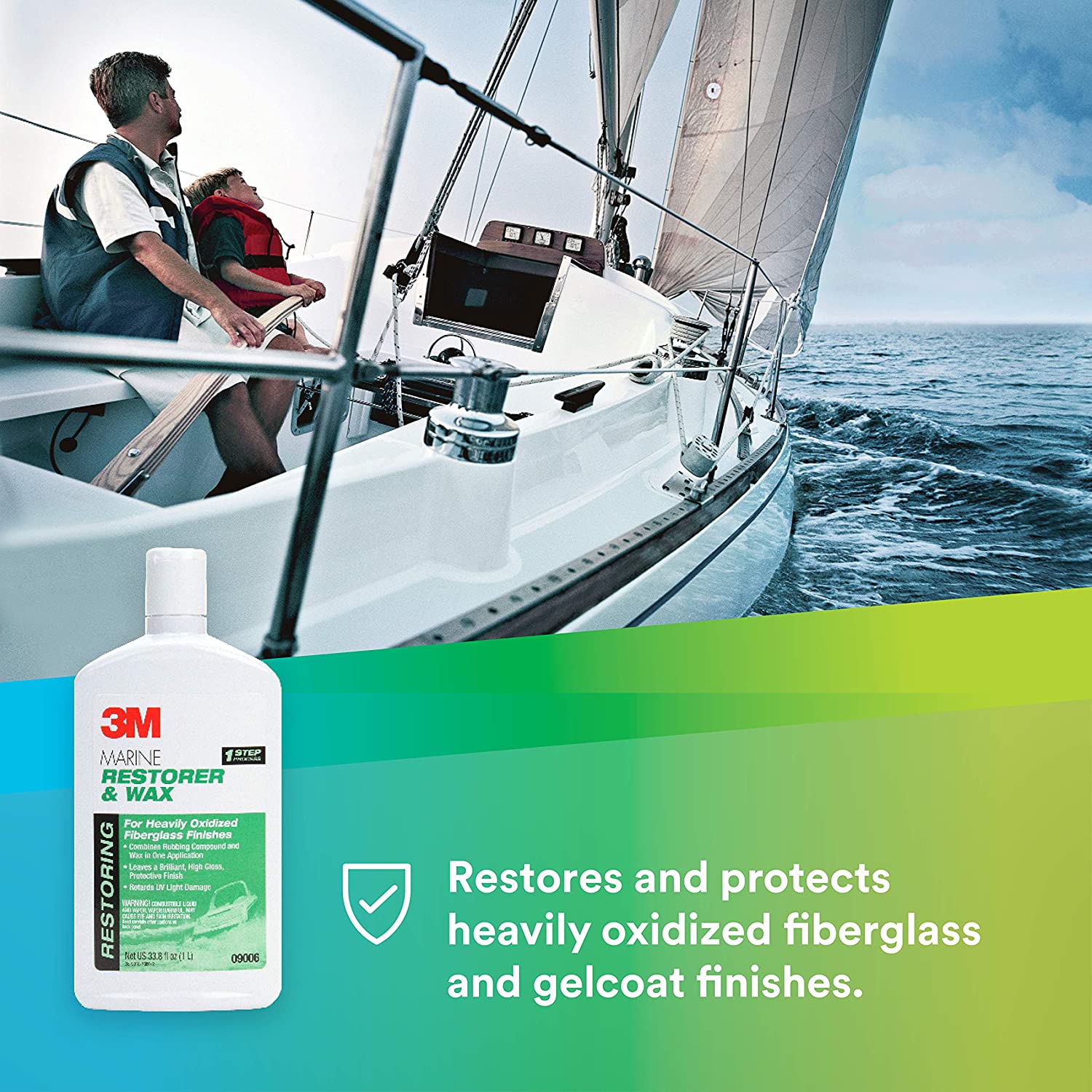 3M Perfect-It Boat Wax, 36113, 1 Quart, Contains Carnauba Wax, Protects  against Weather and Oxidation, For Boats and RVs 