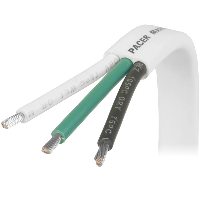 Pacer 16/3 AWG Triplex Cable - Black/Green/White - 100 [W16/3-100]