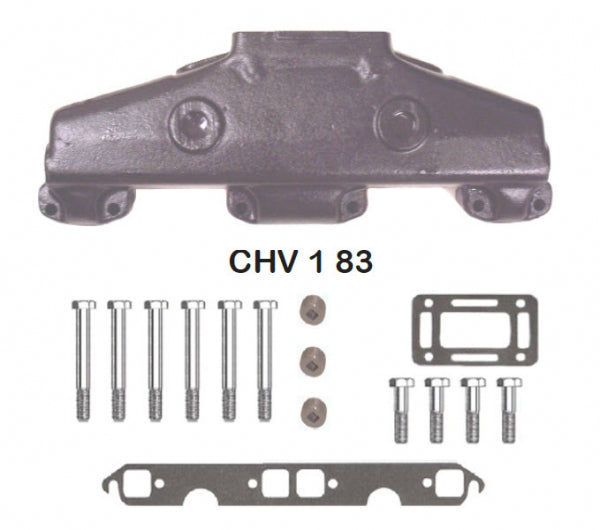 Barr Marine CHV-1-83 GM Small Block Center Rise Exhaust Manifold