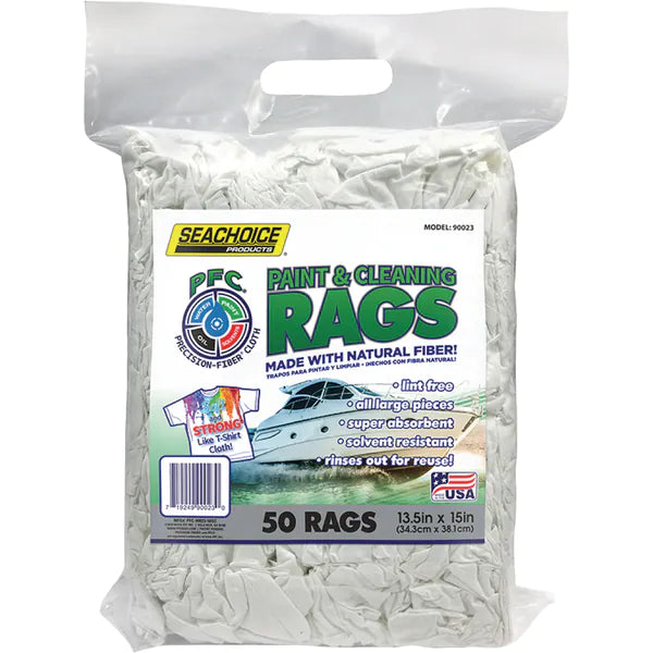 Seachoice 90023 Lint-Free Paint & Cleaning Rags, 50-ct. Bag