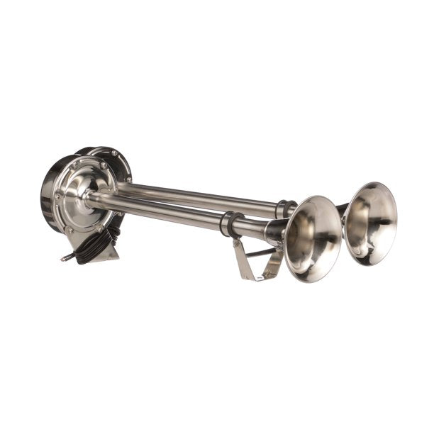 Seachoice 14561 Stainless Steel Dual Trumpet Horn