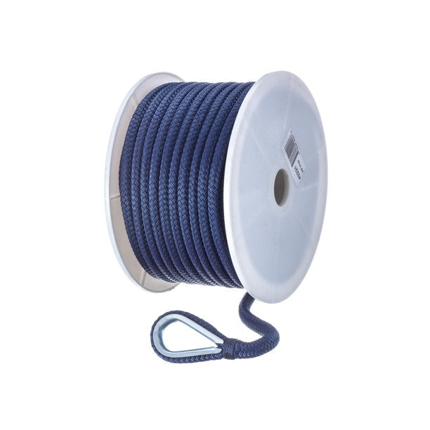 Seachoice 42221 Double-Braid Nylon Anchor Line – Navy – 3/8 Inch x 100 Feet