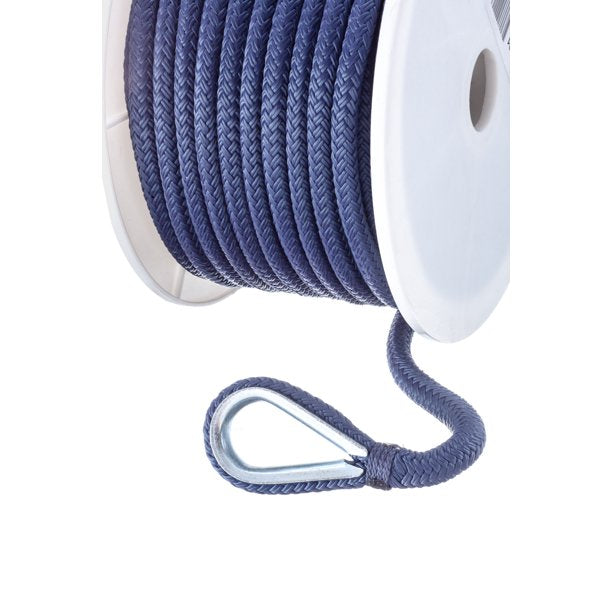 Seachoice 42221 Double-Braid Nylon Anchor Line – Navy – 3/8 Inch x 100 Feet
