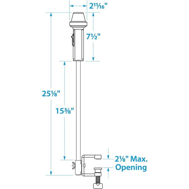 Seachoice 06131 White Portable Battery Operated Incandescent Stern Light, 24"