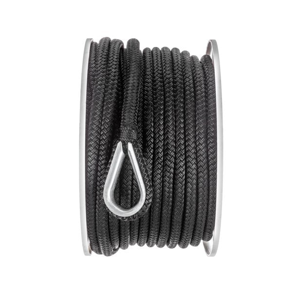 Seachoice 42201 High Quality Anchor Rope for Boating - Double Braid Nylon Anchor Line, ⅜ In. x 100 Ft., Black