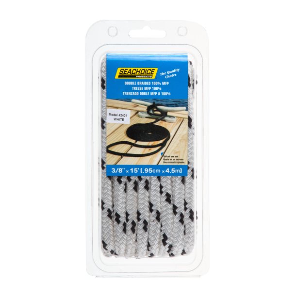 Seachoice 42401 Double Braided Dock Rope 3/8X15