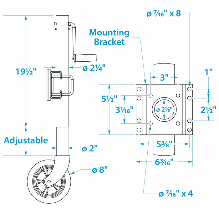 Seachoice 52031 Fold Up Trailer Jack